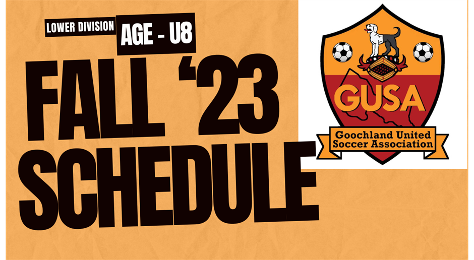 Fall '23 - U8 schedule - Click Here!
