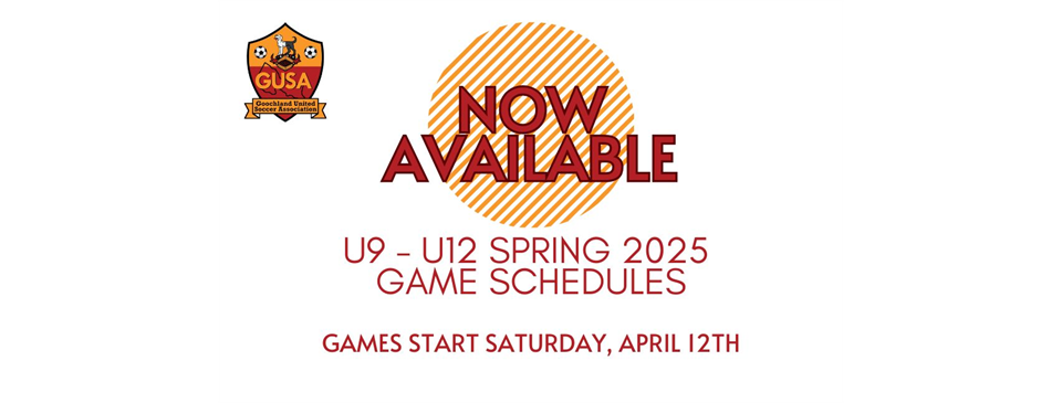 2025 Spring Game Schedules U9-U12